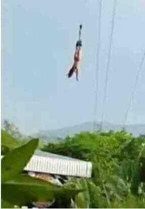 追求刺激穿连衣裙蹦极，结果让美女这辈子后悔了