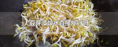 ​豆芽没焯水直接炒行吗