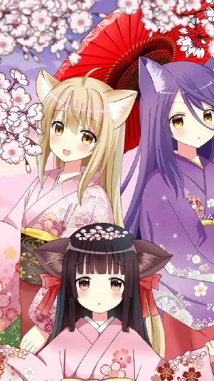 此花亭奇谭，动漫卡通无水印拼接手机壁纸